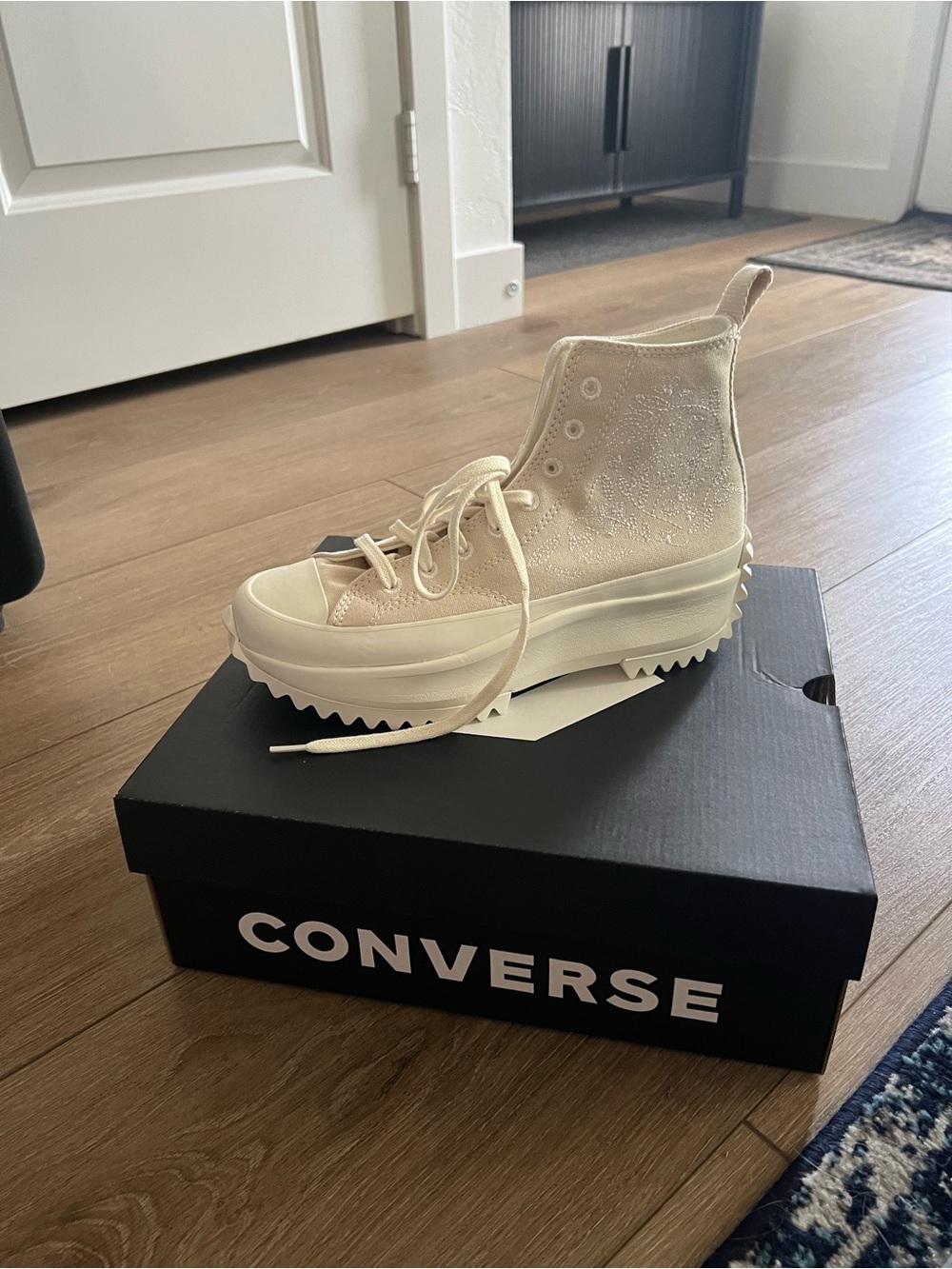 Converse Women’s Platform High Top Sneakers - Cream/Off-White